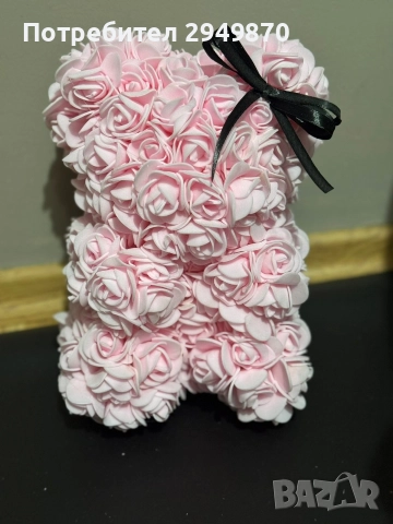 Мече от Рози 20 см , снимка 2 - Романтични подаръци - 52754021