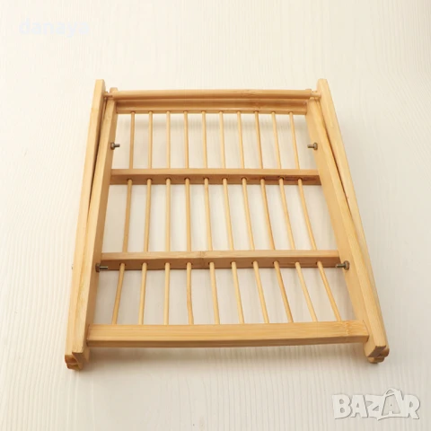 6053 Декоративен дървен поднос бамбукова фруктиера с дръжка, снимка 7 - Аксесоари за кухня - 51215743