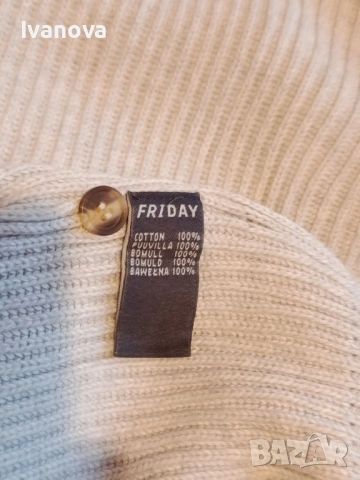 Мъжки памучен плътен пуловер с яка и три копчета, снимка 4 - Пуловери - 53264402