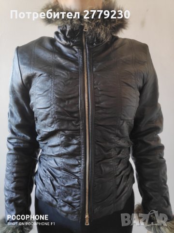 Дамско кожено яке от естествена кожа и с естествен косъм, снимка 4 - Якета - 35673840