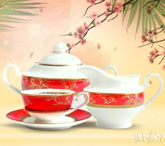 ЧЕРВЕН СЕРВИЗ ЗА ХРАНЕНЕ ЛУКС, снимка 3 - Сервизи - 16254676