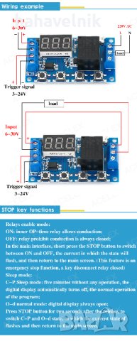 Реле за време DC 6-30V циклично реле , снимка 7 - Друга електроника - 40385916