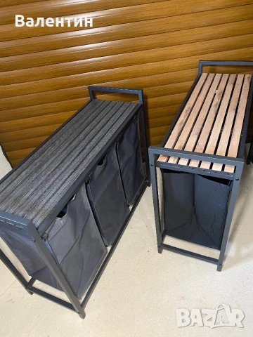 Кош за пране с рафт VASAGLE, снимка 7 - Други стоки за дома - 53452741