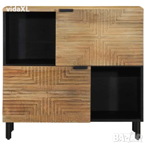 vidaXL Шкаф кафяв 80x33x75 cm Масивна дървесина Манго, снимка 2 - Шкафове - 56147537