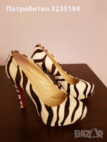 Зеброви обувки, снимка 2 - Дамски обувки на ток - 34848801