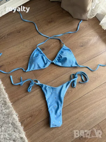 Син дамски бански 