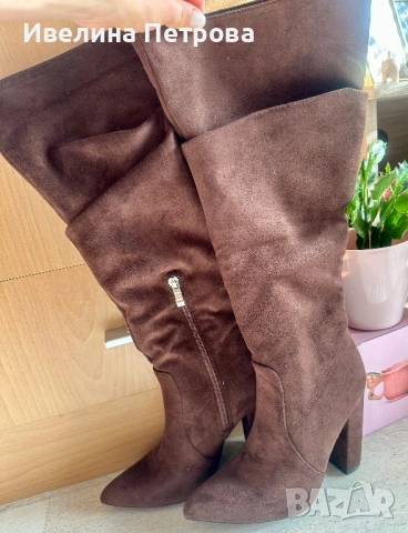 Нови велурени ботуши, снимка 2 - Дамски ботуши - 53484980