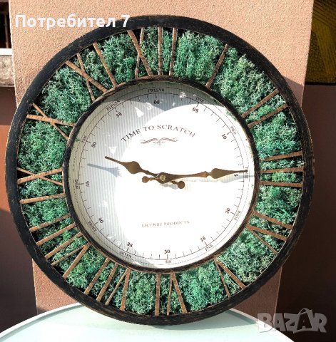 Стенен часовник със скандинавски мъх , снимка 3 - Стенни часовници - 40013149