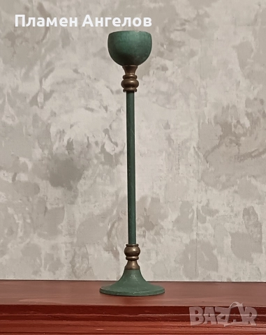 Винтидж, ретро месингов свещник. , снимка 2 - Декорация за дома - 52684611