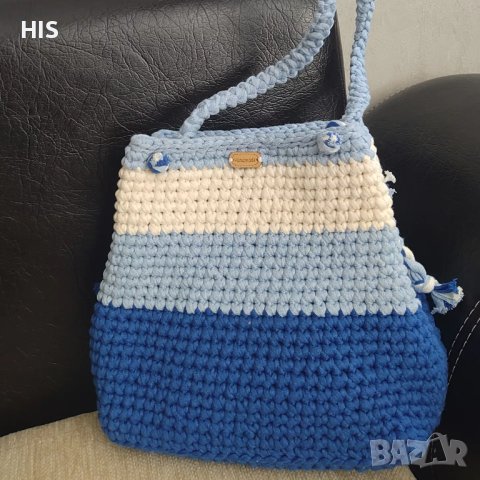 Луксозни плетени дамски чанти, ръчно изработени, с дълга дръжка за през рамо, , снимка 2 - Чанти - 40479121