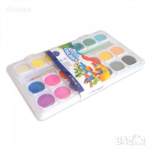 2375 Водни бои за рисуване с четка и графитен молив, 21 цвята, снимка 2 - Ученически пособия, канцеларски материали - 33993513
