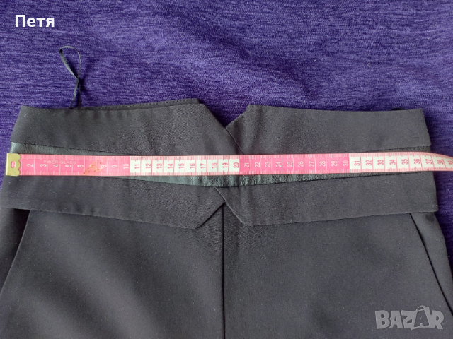 Дамски черен панталон с висока талия, снимка 4 - Панталони - 53455050