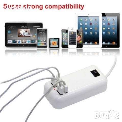 МОЩНО USB ЗАРЯДНО ТИП РАЗКЛОНИТЕЛ С 4 ВХОДА 3А 15W, снимка 1