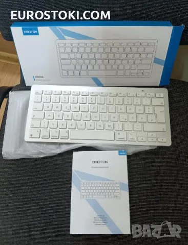 Bluetooth клавиатура OMOTON KB066 за Mac и др., компактна безжична клавиатура, цвят: сребристо/бяло , снимка 8 - Клавиатури и мишки - 56108890