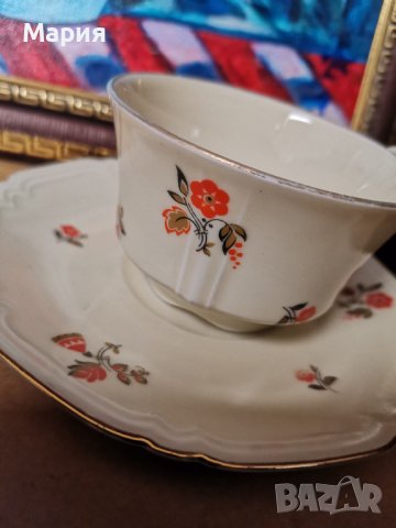 Art Deco Bohemia Czechoslovakia, Gebruder Benedikt чаша за кафе, снимка 8 - Чаши - 40364150