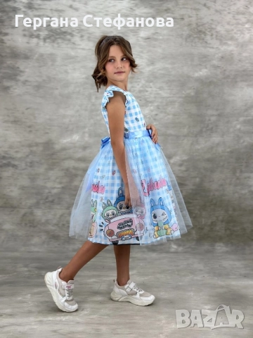 Рокля Лабубу Размери-5г.6г.7г.8г.9г.10г. Цена-44лв, снимка 4 - Детски рокли и поли - 51529523