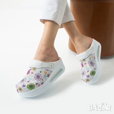 Анатомично работно сабо от естествена кожа с платформа | Марка Tuasolea, снимка 1