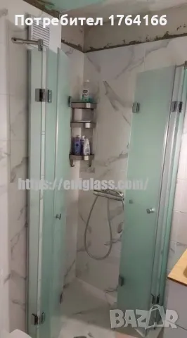 Стъклен сгъваем параван тип хармоника с матирани стъкла, снимка 4 - Душ кабини и вани - 47894376