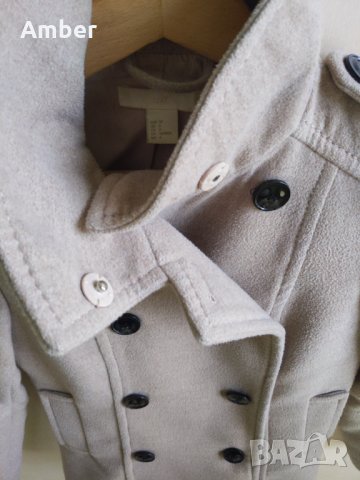 H&M бежаво двуредно палто НОВО, снимка 1 - Палта, манта - 35915455