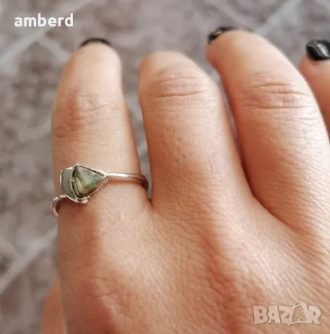 Сребърен пръстен със седеф, снимка 4 - Пръстени - 48625464