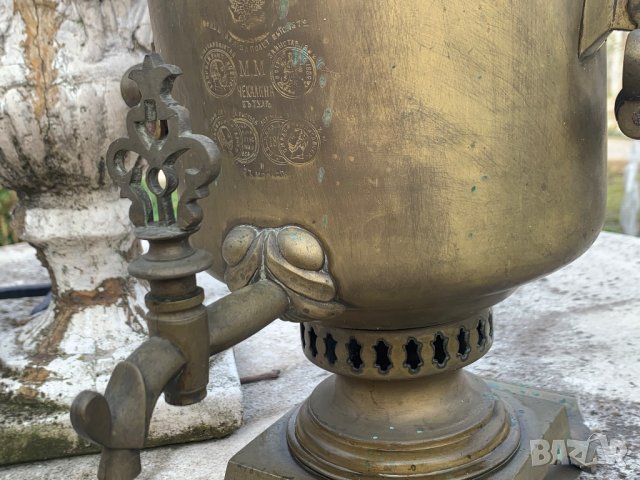Старинен самовар на въглища от царска Русия , снимка 3 - Антикварни и старинни предмети - 40499535