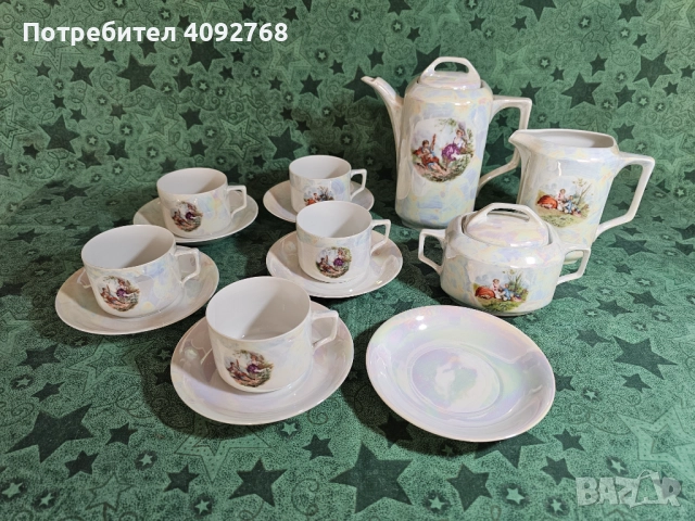 Фин порцеланов сервиз кафе/чай от Чехословакия, снимка 2 - Сервизи - 51980304