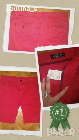 Четири броя / Червени мъжки дънкови бермуди и червен панталон , снимка 2 - Къси панталони - 31205613
