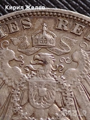 СРЕБЪРНА МОНЕТА 3 марки 1911г. ГЕРМАНСКА ИМПЕРИЯ Фридрих втори херцог на Баден УНИКАТ 12442, снимка 8 - Нумизматика и бонистика - 39695609