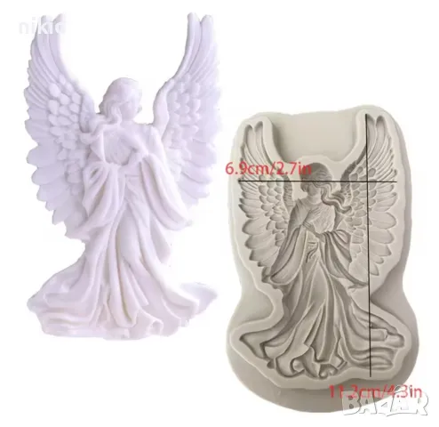 Права жена ангел силиконов молд форма фондан шоколад гипс декор украса 