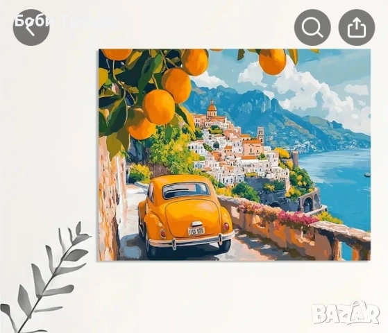 Амалфийското крайбрежие- платно с рамка, вдъхновяващо стенно украшение с буйни пейзажи, снимка 3 - Картини - 53036041
