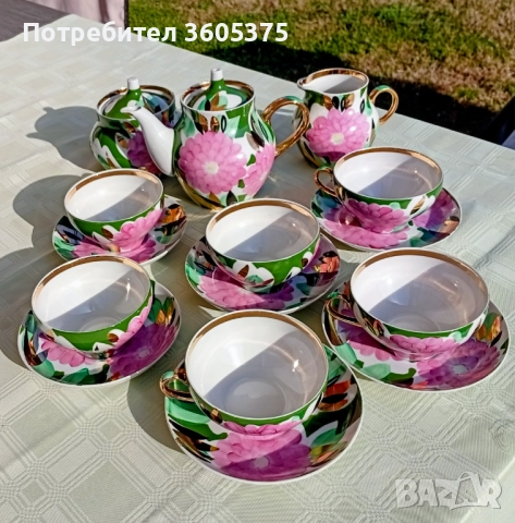 Сервиз за чай,руски порцелан от Дулево, снимка 10 - Антикварни и старинни предмети - 52942456