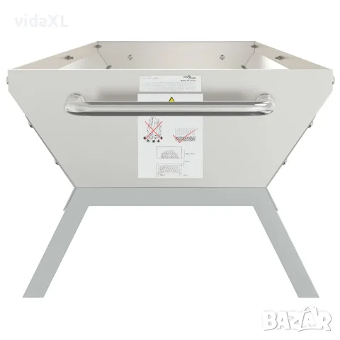vidaXL Тава за барбекю, сребриста, 158x42x31 см, неръждаема стомана, снимка 5 - Барбекюта - 56146725