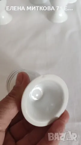 Комплект от 6 коктиери + 6 подложни чинийки/порцелан, снимка 6 - Аксесоари за кухня - 49919704