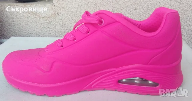 Нови сникърси SKECHERS дамски обувки Uno Night Shades hot pink розови, снимка 5 - Кецове - 56152233