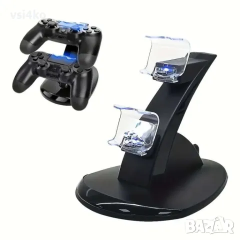 Стойка и зарядно за PS4 джойстици, снимка 7 - Аксесоари - 34677210