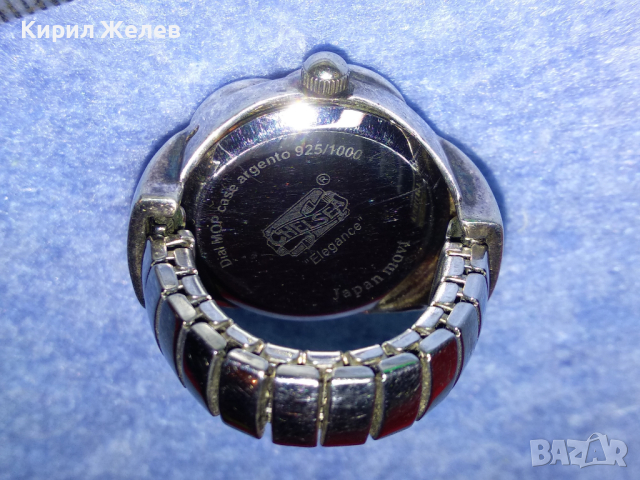 CHELSEA Elegans QUARTZ Japan movt СРЕБЪРЕН ПРЪСТЕН ЧАСОВНИК РАЗТЕГЛИВ с КАСА от СРЕБРО 925 27626, снимка 5 - Пръстени - 44661610
