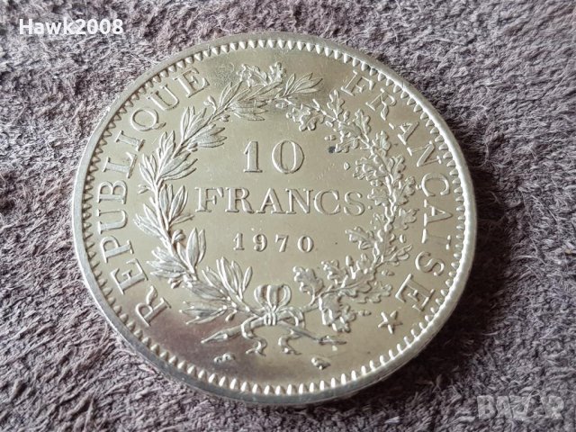 10 франка 1970 Франция СРЕБРО сребърна монета в качество 1