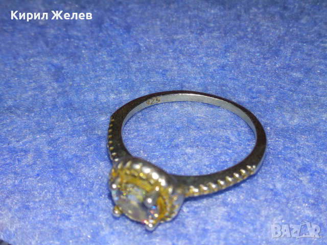 ПРЕКРАСЕН НЕЖЕН СКЪПОЦЕНЕН СРЕБЪРЕН ПРЪСТЕН СРЕБРО 925 с БРИЛЯНТНО ФАСЕТИРАН ИСКРЯЩ ЦИРКОН 43778, снимка 7 - Пръстени - 44664259