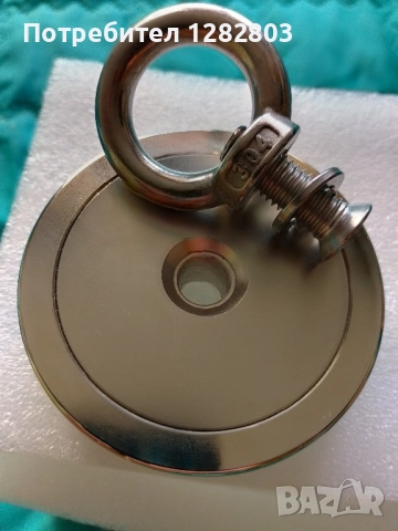 Неодимов магнит с карабинер. Магнит за риболов. ф60 и ф75, снимка 4 - Други инструменти - 52176006