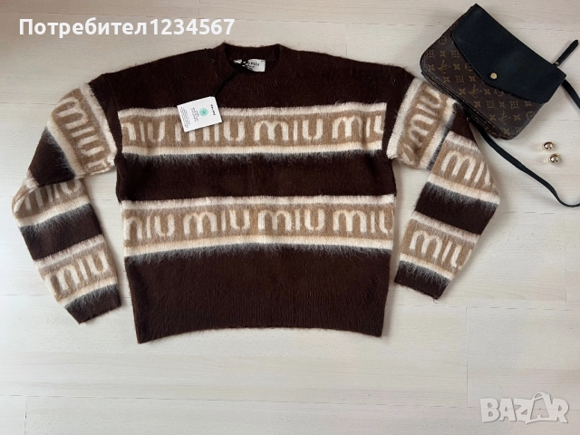 НОВ с етикет Miu miu дамски мек пуловер , снимка 2 - Блузи с дълъг ръкав и пуловери - 52545295