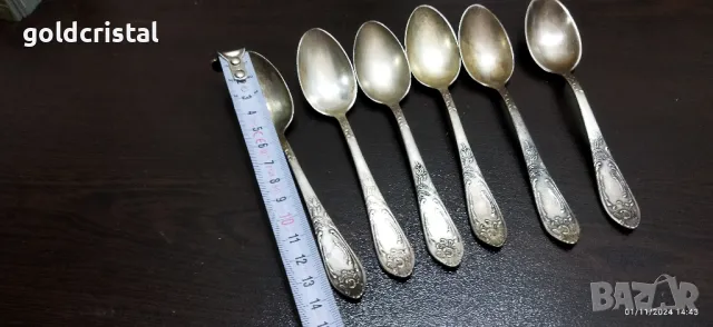 Руски посребрени лъжички мнц, снимка 3 - Антикварни и старинни предмети - 37488256