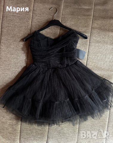 Черна рокля от тюл, снимка 10 - Рокли - 42657089