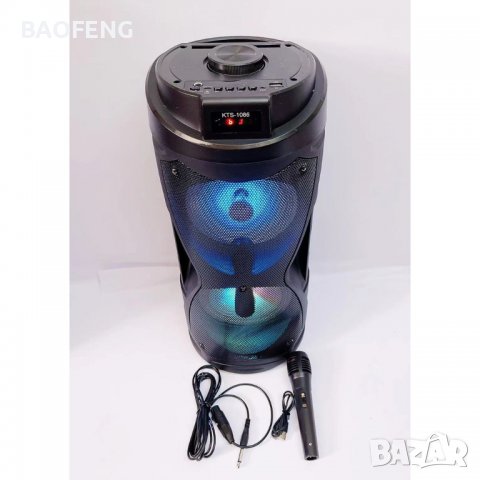 @ Нова Караоке тонколона 2х6,5”, с FM тунер, дистанционно, BLUETOOTH, модел KTS 1086, снимка 1