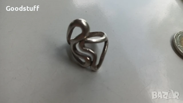 Прьстен,2 сьрца,сребьрен маркировки , снимка 7 - Пръстени - 50495211