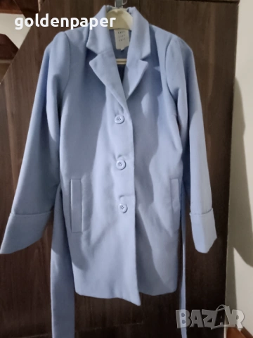 Дамско палто светло синьо , снимка 2 - Якета - 53395132