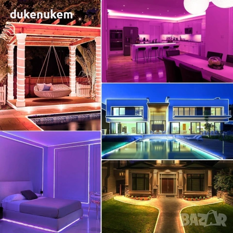 LED светлинна тръба 15 м – RGB + топло бяло, IP68, с дистанционно, снимка 6 - Лед осветление - 53161851