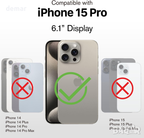 Калъф VENA vCommute Wallet за Apple iPhone 15 Pro (6.1"), (съвместим с Magsafe, военна защита), снимка 2 - Калъфи, кейсове - 44767360