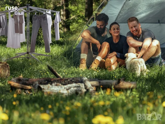 НОВИ! Сушилник за дрехи Leifheit Linopop UP 140 тип чадър ротационен сушилник със стойка, снимка 12 - Сушилници - 48680646