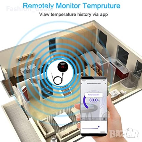 Нов WiFi температурен сензор с водоустойчива външна сонда LCD дисплей, снимка 8 - Други стоки за дома - 42385785