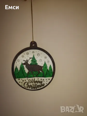 дървени коледни фигурки -елен,пингвин,елхи,3д топки, снимка 18 - Декорация за дома - 47886742